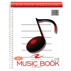 Composition Notebooks|Roaring Spring Paper Products Music Composition Notebook, 11" x 8.5", 32 Sheets, White (15009)