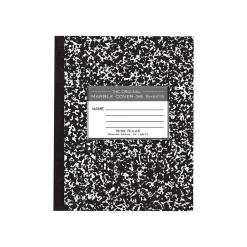 Composition Notebooks|Roaring Spring Paper Products Composition Notebooks, 7" x 8.5", Wide Ruled, 36 Sheets, Black (77332)