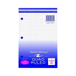 Filler Paper|Roaring Spring Paper Products Graph Paper, 5.5" x 8.5", 3-Hole Punched, 100 Sheets/Pack (20815)
