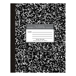 Composition Notebooks|Roaring Spring Paper Products 1-Subject Composition Notebooks, 8" x 10", Wide Ruled, 60 Sheets, Black (77505)