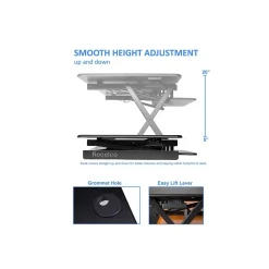 Standing Desks*Rocelco 46"W Manual Adjustable Standing Desk Converter, Black (R DADRB-46)