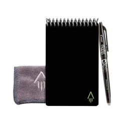 Notepads|Rocketbook Mini Smart Notepad, 3.5" x 5.5", Dot Grid Ruled, Black, 24 Sheets/Pad (EVR2-M-RC-A-FR)