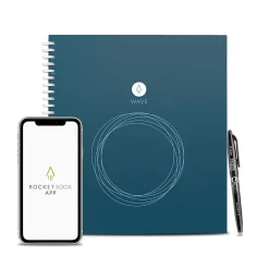 Notebooks|Rocketbook Wave 1-Subject Smart Notebook, 8.5" x 9.5", Dotted, 40 Sheets, Blue (WAV-S-K-A)
