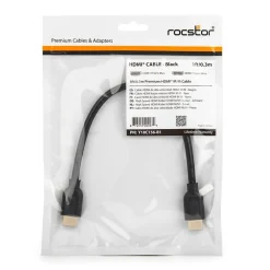Rocstor Premium 1' HDMI Audio/Video Cable with Ethernet (Y10C156-B1)