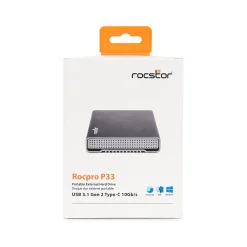 New Rocstor Rocpro P33 2TB External USB-Type-C Portable Hard Drive, Gray (GP3606-01)