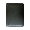 Leather Portfolio Case with Zipper Closure, Black (black zippered)<Rogue Wallet Outlet