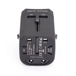 International Travel Power Adapter, Black (881-BL-PL)<Royce Leather Clearance