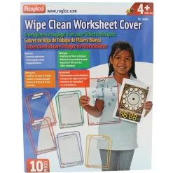 Dry Erase*Roylco Wipe Clean Worksheet Cover Dry-Erase Whiteboard, Plastic Frame, 9" x 12" (R-59040)