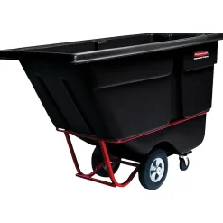 Rubbermaid ® Commercial Cube Heavy Duty Tilt Truck, 101 Gallons, Black (FG130600BLA)