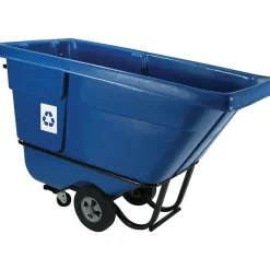 Rubbermaid Commercial Products Plastic Tilt Truck, .5 yd Capacity, Blue (FG130573BLUE)