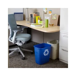 Commercial Products Plastic Container, 7 Gallon, Blue (FG295673BLUE)<Rubbermaid Clearance