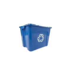 Commercial Products Plastic Recycling Bin, 14 Gallon, Blue (FG571473BLUE)<Rubbermaid Sale