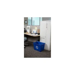 Commercial Products Plastic Recycling Bin, 14 Gallon, Blue (FG571473BLUE)<Rubbermaid Sale