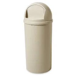 Marshal Dome Top Plastic Trash Can, 15 gal. (FG816088BEIG)<Rubbermaid Best