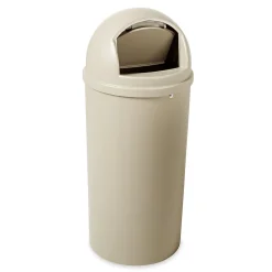 Marshal Dome Top Plastic Trash Can, 15 gal. (FG816088BEIG)<Rubbermaid Best