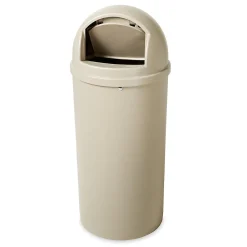 Marshal Dome Top Plastic Trash Can, 15 gal. (FG816088BEIG)<Rubbermaid Best