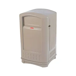Plaza® Indoor/Outdoor Waste Container, Rectangular, Plastic, 50 Gallon, Beige (FG396400BEIG)<Rubbermaid Sale