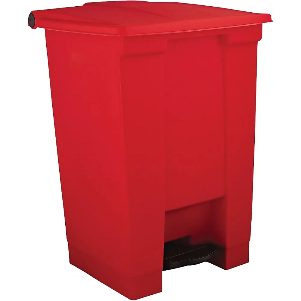 Polyethylene Step Trash Can, Red, 12 gal. (FG614400RED)<Rubbermaid