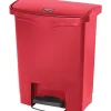 Slim Jim Resin Front Step-On Trash Can, 8 Gallons, Red (1883564)<Rubbermaid Best