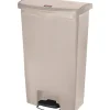 Slim Jim Resin Front Step-On Trash Can, 18 Gallons, Beige (1883460)<Rubbermaid Best