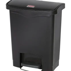 Slim Jim Resin Front Step-On Trash Can, 8 Gallon, Black<Rubbermaid Hot