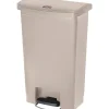 ® Slim Jim Resin Front Step-On Trash Can, 13 Gallons, Beige (1883458)<Rubbermaid New