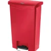 Slim Jim Resin Front Step-On Trash Can, 13 Gallons, Red (1883566)<Rubbermaid Best