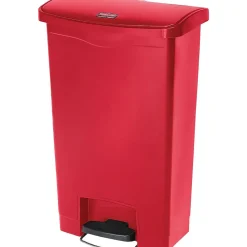 Slim Jim Resin Front Step-On Trash Can, 13 Gallons, Red (1883566)<Rubbermaid Best