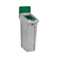 Slim Jim Single-Stream Recycling Station, 23 Gallon, Gray/Green (2185054)<Rubbermaid Sale