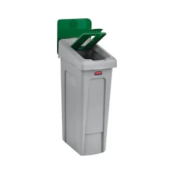 Slim Jim Single-Stream Recycling Station, 23 Gallon, Gray/Green (2185054)<Rubbermaid Sale