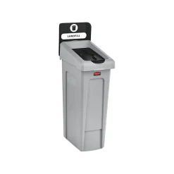 Slim Jim Single-Stream Recycling Station, 23 Gallon, Gray/Black (2185053)<Rubbermaid Best
