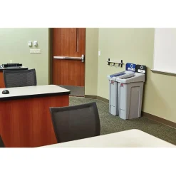 Slim Jim Single-Stream Recycling Station, 23 Gallon, Gray/Black (2185053)<Rubbermaid Best