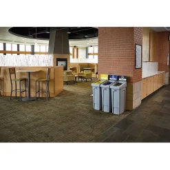 Slim Jim Single-Stream Recycling Station, 23 Gallon, Gray/Yellow (2185052)<Rubbermaid