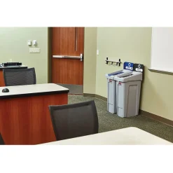 Slim Jim Single-Stream Recycling Station, 23 Gallon, Gray/Blue (2185055)<Rubbermaid Online