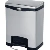 Slim Jim Stainless Steel Step Trash Can, Black, 8 gal. (1901985)<Rubbermaid Sale