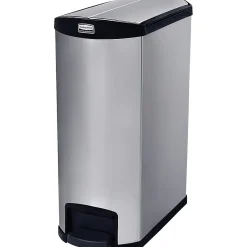 Slim Jim Stainless Steel Step Trash Can, Black And Metallic, 24 gal. (1902000)<Rubbermaid Online