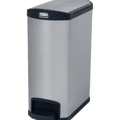 Slim Jim Stainless Steel Step Trash Can, Black And Metallic, 13 gal. (1901993)<Rubbermaid New