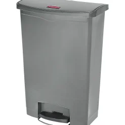 Slim Jim Step-On Plastic Step Trash Can, 24 Gallon, Gray (1883606)<Rubbermaid Best