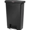 Slim Jim Step-On Plastic Trash Can with Lid, 13 gal., Black (1883611)<Rubbermaid Outlet