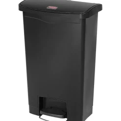 Slim Jim Step-On Plastic Trash Can with Lid, 13 gal., Black (1883611)<Rubbermaid Outlet