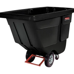 Rubbermaid Tilt Trucks, 102 Gallons, 850 lbs Capacity, Black (RCP1314BLA)