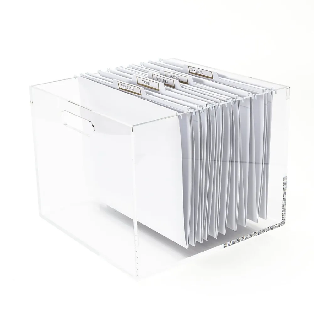 File Storage|Russell+Hazel Acrylic File Box Bundle, Letter Size, Clear (57948)