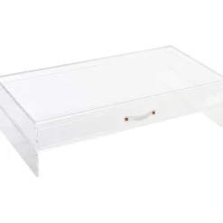 Online Russell+Hazel Monitor Stand with Drawer, Clear/Gold (98149)