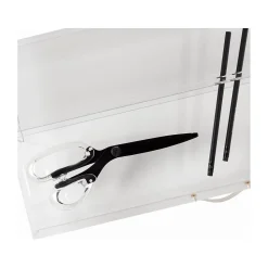 Online Russell+Hazel Monitor Stand with Drawer, Clear/Gold (98149)