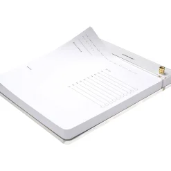 Notepads|Russell+Hazel Notepad, 6.38" x 8.44", White/Gold, 100 Sheets/Pad, 1 Pad/Pack (55748)