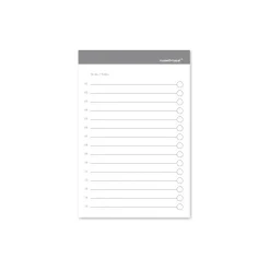 Notepads|Russell+Hazel To-Do Sticky Notes, 4" x 6", White/Charcoal, 50 Sheets/Pad, 3 Pads/Pack (18909)