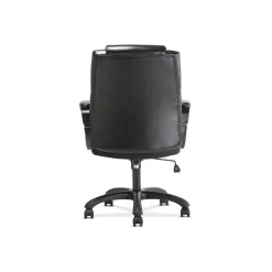 Office Chairs*Sadie Mid-Back Executive Chair, Fixed Padded Arms, Black Leather (BSXVST305)