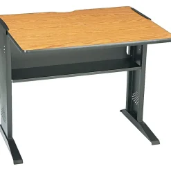 Computer Desks*Safco 48" Workstation Desk, Medium Oak/Mahogany (1931)