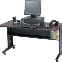 Computer Desks*Safco 54" Workstation Desk, Mahogany/Medium Oak (1933)