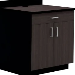 Storage Cabinets*Safco 36"H Modular Break Room Two Doors/One Drawer/One Adjustable Shelf Base Cabinet, Asian Night/Black (1701AN)